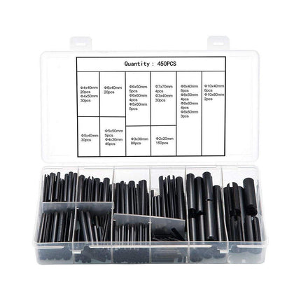 450PCS Roll Pin Assortment Kit Slotted Spring Tension Pins Fasteners Dowel