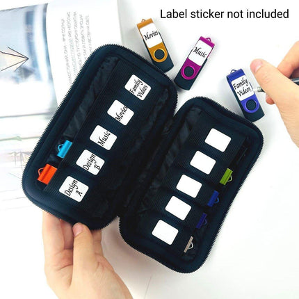 3PCS Large Capacity USB Flash Drive Storage Case Portable Black U Disk Bag