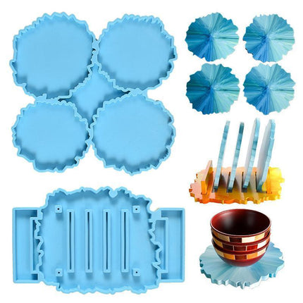 2x Coaster Stand Epoxy Resin Mold Cup Mat Holder Silicone Mould DIY Crafts Tool - Aimall