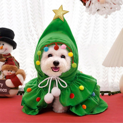 Christmas Pet Cape Shawl Winter Holiday Dog Cat Costume Cloak Apparel Outfit