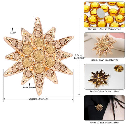 Brooch Six Pointed Star Collar Button Badge Fashion Corsage Pin Accessories