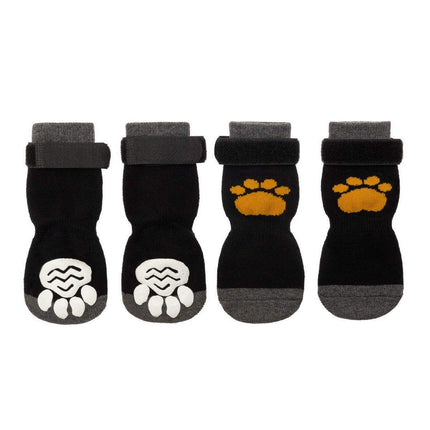 4pcs Christmas Pet Dog Socks Anti-Slip Warm Knit Socks for Small Medium Dog Cat