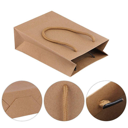 25pcs Paper Gift Bags Handbag Kraft Party Favor Bags Wedding Packaging Set