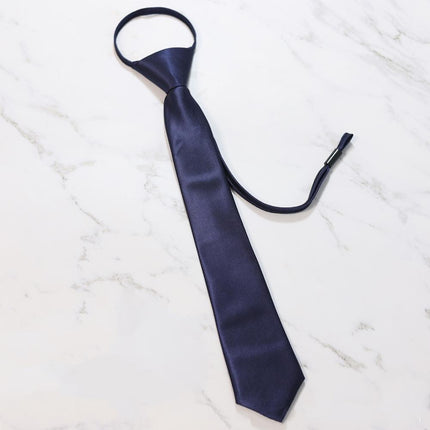 Students' Formal School Uniforms Knot-free Ties Black Plaid Jk Zipper Ties Rope Belts - Aimall