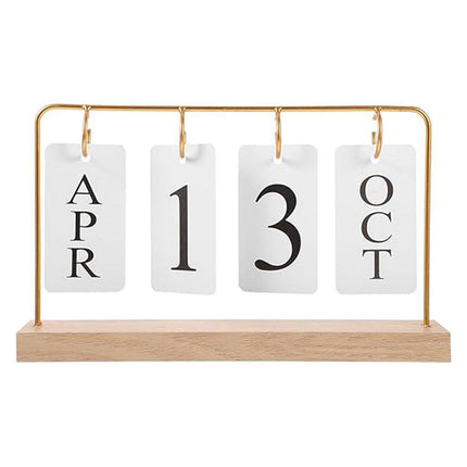 Wooden Desk Calendar Creative Desktop Calendar Ornament Home Office Decor Craft