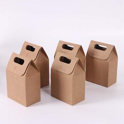 100PCS Christmas Gift Packing Paper Bag Candy Cookie Treat Box Kraft Party Bag - Aimall
