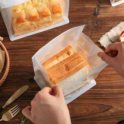 Takeaway Storage Baking Bread Bag Toast Food Packaging Bag Kraft Paper Bag White - Aimall