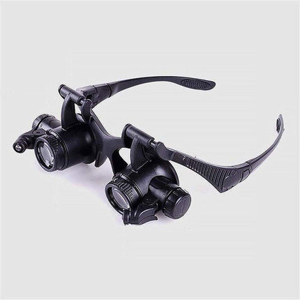HD Plastic Magnifying Lens Double Glasses With Light For Jewelry Clock Repair