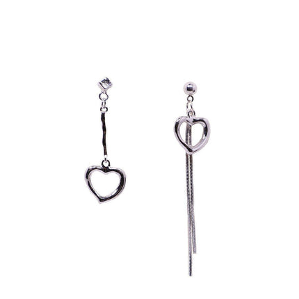 Asymmetrical Love Tassel Earrings Long Drop Dangle Jewelry for Women Fashion
