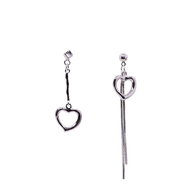 Asymmetrical Love Tassel Earrings Long Drop Dangle Jewelry for Women Fashion