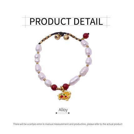 Aniaml Pearl Handmade Bracelet RedStone Sky Bead Fashion Round Bead Bracelet