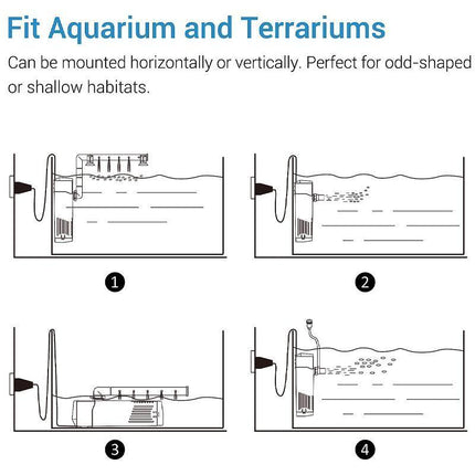 ECO 4 in 1 Fish Tank Aquarium Submersible Water Power Filter Pump /Carbon Cube - Aimall