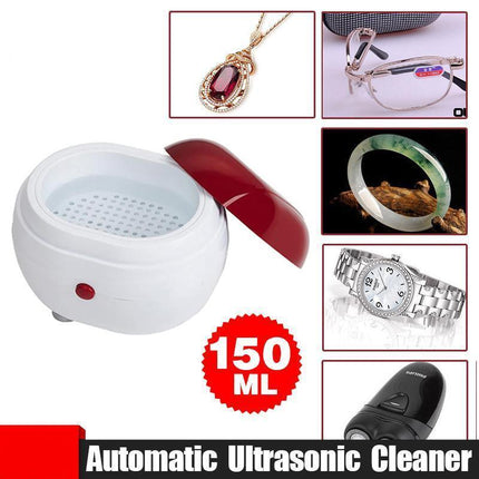 Ultrasonic Mini Jewelry Cleaner Gold Silver Necklace Rings Watches Coin Cleaning - Aimall