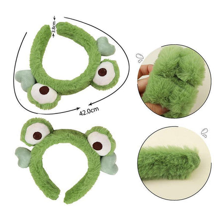 Cute Frog Makeup Hair Band Side Elastic Hair Band Girls Hair Band Decoration - Aimall
