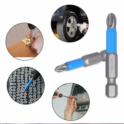10PCS Anti Slip Electric Hex Shank Magnetic 50mm PH2 Cross Head Screwdriver Bits - Aimall