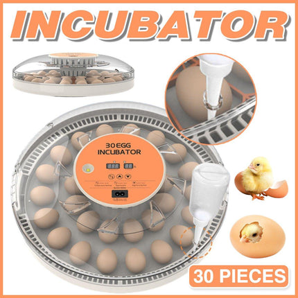 30 Egg Incubator Automatic Hatching Machine Home Use Small Poultry Eggs Flipper
