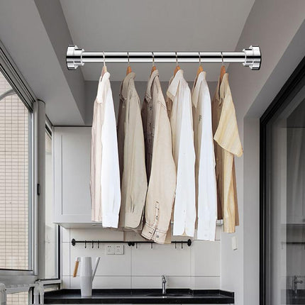 Adjustable Tension Rod Extendable Rack Shower Wind Curtain Closet Pole 50-160cm - Aimall