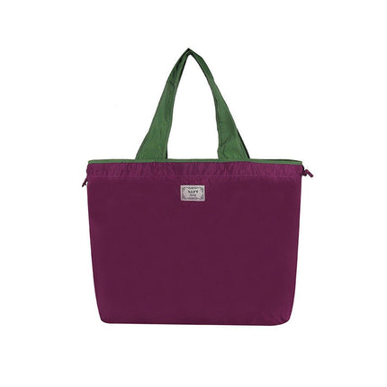 Ultra-Light Foldable Large Capacity Portable Shopping Bag with Drawstring Mouth
