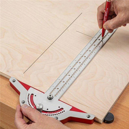 Woodworking Edge Ruler Protractor Angle Measuring Tool Carpenter