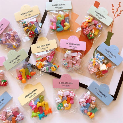 5Pcs Cute Cartoon Animal Hairpin Set for Girls - Mini Hair Clips Party Gift