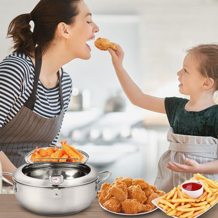 304 Stainless Steel Japanese Tempura Household Oil Saving Frying Fryer Nonstick