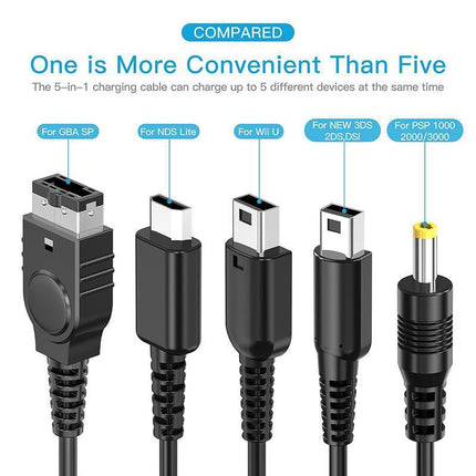 5in1 USB Charger Charging Cable for Nintendo NDSL / NDS /GameBoy Advance GBA SP - Aimall
