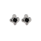 Vintage Black Stud Earrings Women Retro Style Dripping Oil Fashion Jewelry