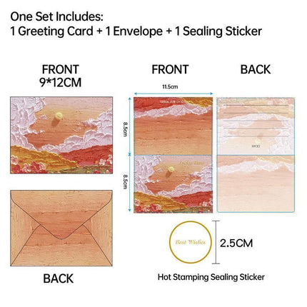 30pcs Oil Painting Postcard Set Illustration Small Cards for Birthday Gifts