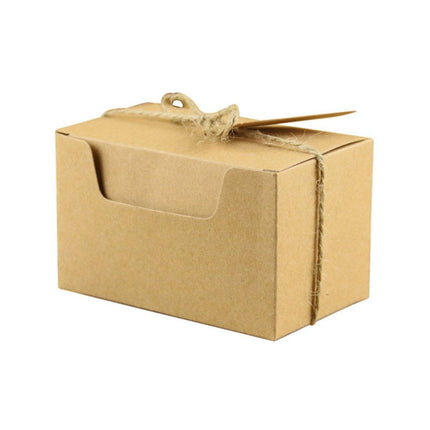 50pcs Retro Rectangular Kraft Paper Wedding Candy Boxes Gift Packaging Box