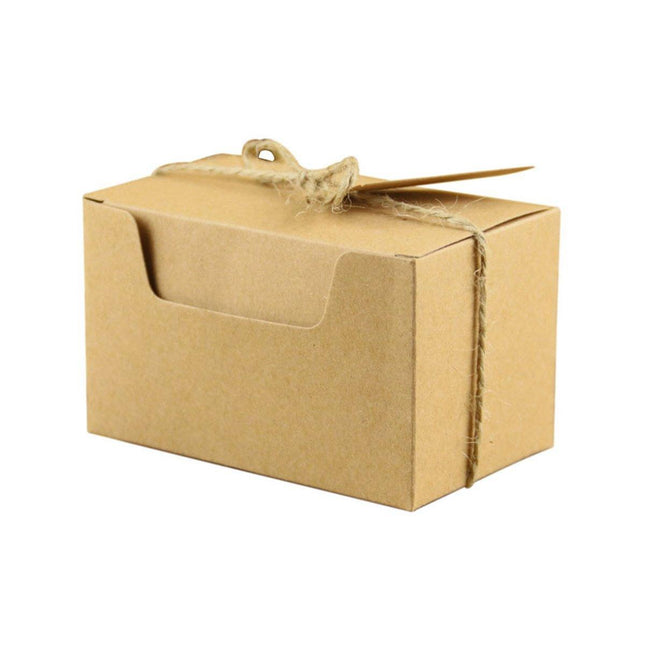50pcs Retro Rectangular Kraft Paper Wedding Candy Boxes Gift Packaging Box
