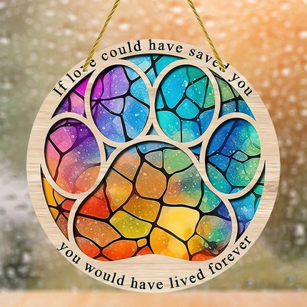 Pet Lover Gift Wall Hanging Wreath Decor Suncatcher for Bedroom Home Decoration