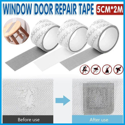 2M Window Door Repair Tape Fly Screen Insect Repellent Repair Tape Self Adhesive - Aimall