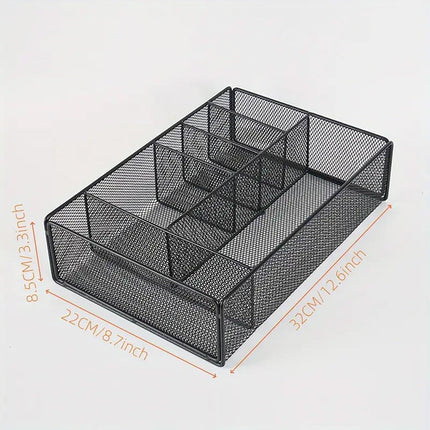 Creative Metal Hollow Pen Holder Desktop Organizer Student Pen Storage Basket