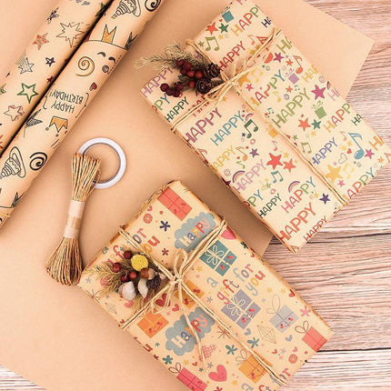 Musical Note Kraft Paper Valentines Birthday Gift Wrap Holiday Wrapping Paper