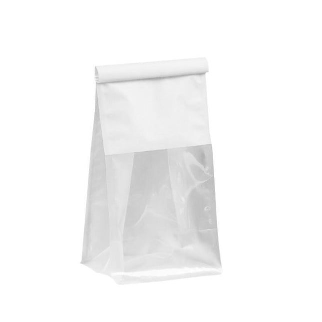 100x Kraft Paper Flat Bottom Cake Packaging Toast Bread Bags With Window White - Aimall