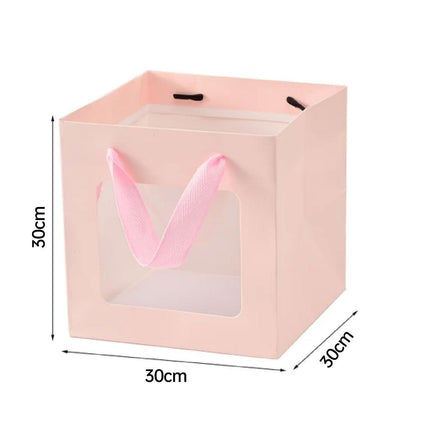 20PCS Open Window for Flower Doll Wedding Gift Transparent Square Packaging Bag