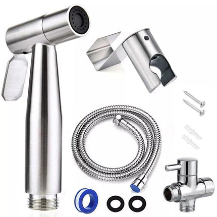 Stainless Steel Handheld Bidet Toilet Spray Shower Shattaf Diverter Kit