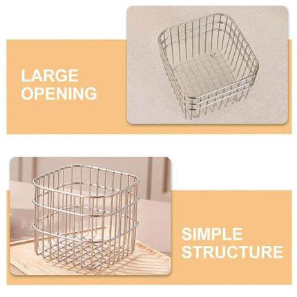 Stainless Steel Household Storage Basket Square Organizer for Kitchen and Home