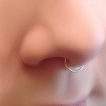0.8MM High Quality Thin Septum Fake Nose Clip Ring Stud No Piercing 5Colours 0.8*10MM - Aimall