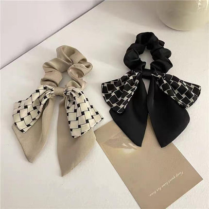 Women Elegant Scrunchies for Hair Ribbon Ties Bow Scrunchies Ponytail Scrunchie - Aimall