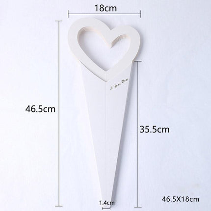 50pcs Heart Shaped Flower Box Creative Gift Bouquet Packaging Fresh Flower Box