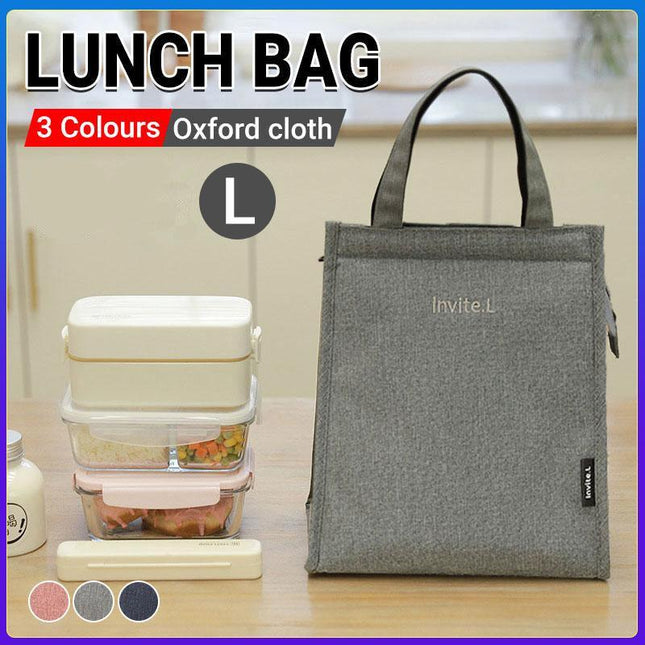 L Size Lunch Bag Thermal Insulated Box Bento Pouch Food Tote Work School Picnic - Aimall