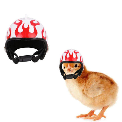 2PCS Mini Pet Chicken Helmet Protective Headgear Set Waterproof Cartoon Design