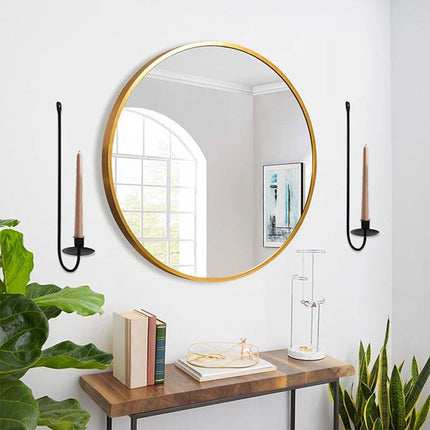 2PCS Black Metal Wall Mounted Iron Candlestick Holder L Shape Modern Home Decor