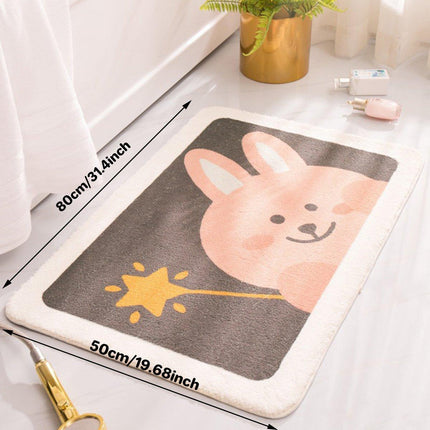 Non Slip Faux Cashmere Bath Mat Water Absorbent Floor Rug for Bathroom Doorway