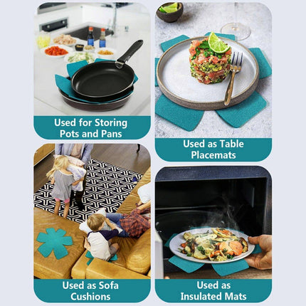 12pcs Thickened Felt Placemats Pan Mats Heat Insulation Flower Shaped Coasters