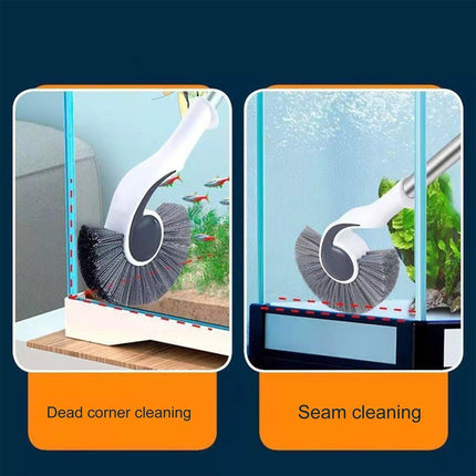 Fish Tank Cleaning Tool Long Handle Algae Removal Conch Brush Seahorse Cleaner