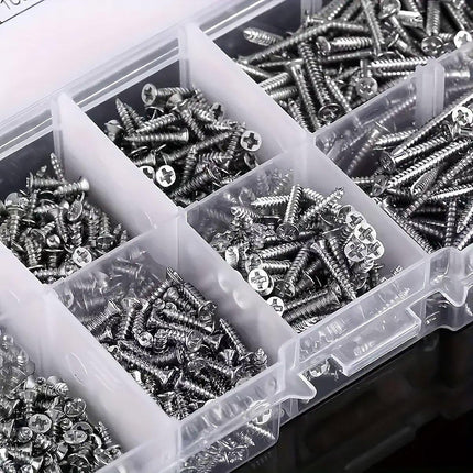800Pcs M2 Kit Assorted  Self Tapping Screw Cross Flat Head