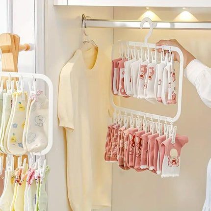 Clothes Rack Plastic Household Drying Hangers Non-Slip Storage Clip Organiser