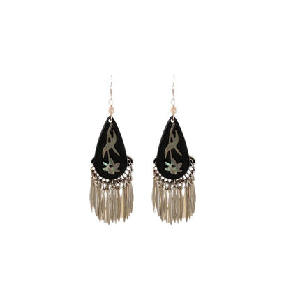 Elegant Chinese Style Silver Tassel Fringe Earrings Women Fashion Jewelry